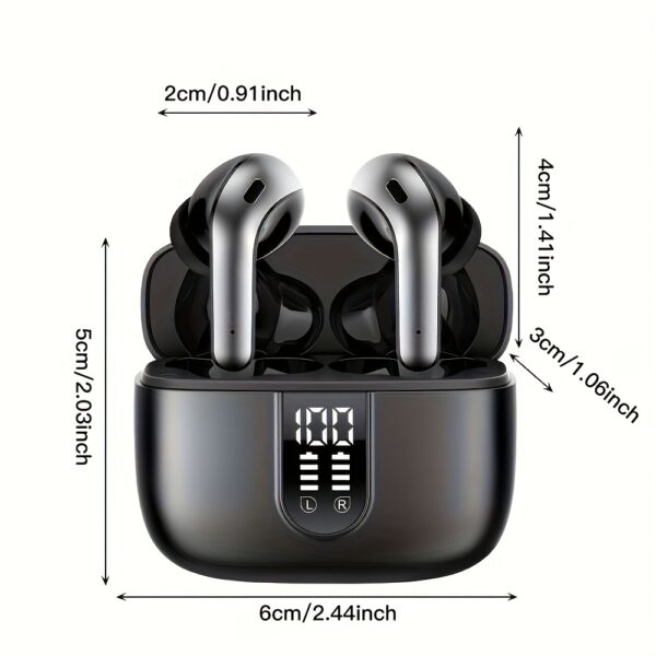 LIFEBEE Wireless Earbuds with 60H Playback, LED Power Display, Noise Cancelling Voice Call, Touch Control, Lightweight In-Ear Headphones with Condenser Mic, Rechargeable Lithium Polymer Battery, Type-C USB Charging, Compatible with Cellphones - Adult Use - Image 12