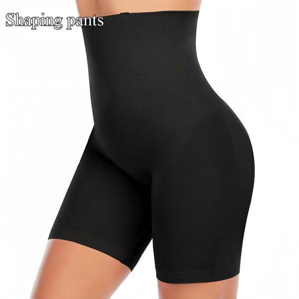 1pc High-Waist Tummy Control Shapewear Shorts for Women - Seamless, Butt Lifting, Comfortable Fit in Black or Beige, Ribbed Texture, Postpartum Support & Fitness Girdle Briefs, Seamless Undergarment|Invisible Waistband|Smooth Seamless Design - Image 4