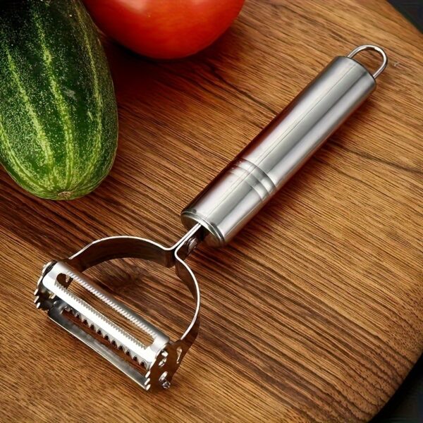 1pc Multi-Functional Stainless Steel Peeler - Universal Kitchen Vegetable Peeler, Julienne Slicer, Potato Peeler, Fruit & Vegetable Shredder, and Manual Food Processor for Thanksgiving, Christmas, Essential Kitchen Gadget - Image 2