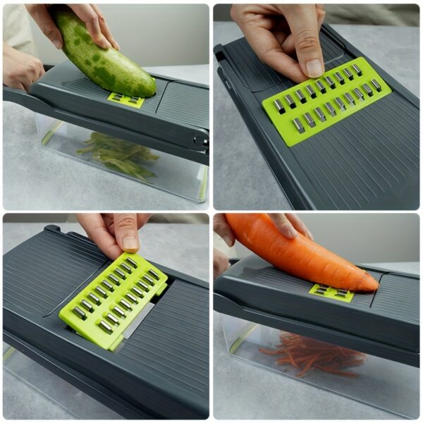 6/16pcs/Set, Vegetable Chopper, Multifunctional Fruit Slicer, Manual Food Grater, Vegetable Slicer, Cutter With Container, Onion Mincer Chopper, Household Potato Shredder, Kitchen Stuff, Kitchen Gadgets, Dorm Essentials - Image 4