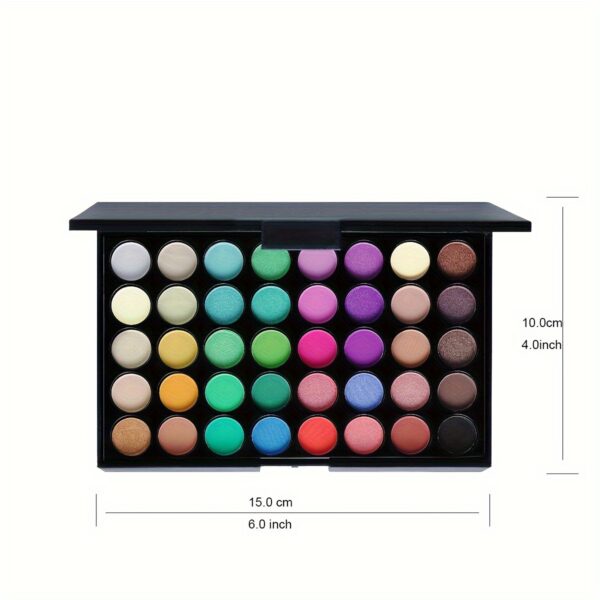 40 Colors Eye Makeup Palette, Matte Shimmer Glitter Metallic Eyeshadow Palette - Image 8