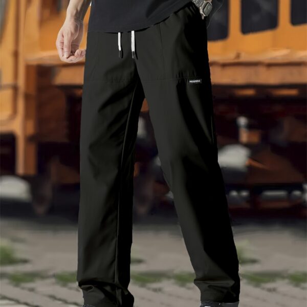 Mens Regular Fit Straight Leg Polyester Joggers - Soft, Breathable, and Comfortable Casual Sweatpants for Spring and Fall - Machine Washable and Easy Care - Image 13