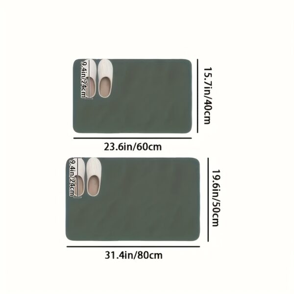 Super Absorbent Diatom Mud Bathroom Mat - Quick-Drying, Non-Slip Water-Absorbing Floor Mat, Soft And Comfortable, Suitable for Bathrooms, Showers, Laundry Rooms, Bedrooms, Living Rooms, Door Mats, Kitchen Mats, Machine Washable, Hand Washable. - Image 6