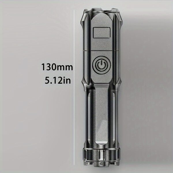 1pc Portable Zoom Flashlight - Powerful Outdoor Lighting for Household and Camping Use - Image 2
