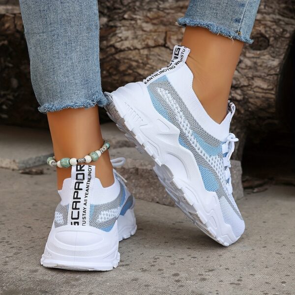 Women's Breathable Mesh Platform Sneakers, Casual Lace Up Outdoor Shoes, Comfortable Low Top Sport Shoes plus size - Image 19