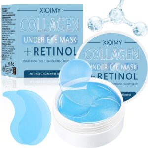 60pcs Xioimy Collagen & Retinol Under Eye Masks - Hypoallergenic Multi-Functional Gel Eye Patches for Tightening, Moisturizing & Firming - European Specialized Skincare for All Light Beige Types, Men & Women, Eye Patches Skincare, Gentle Skincare, Under-E
