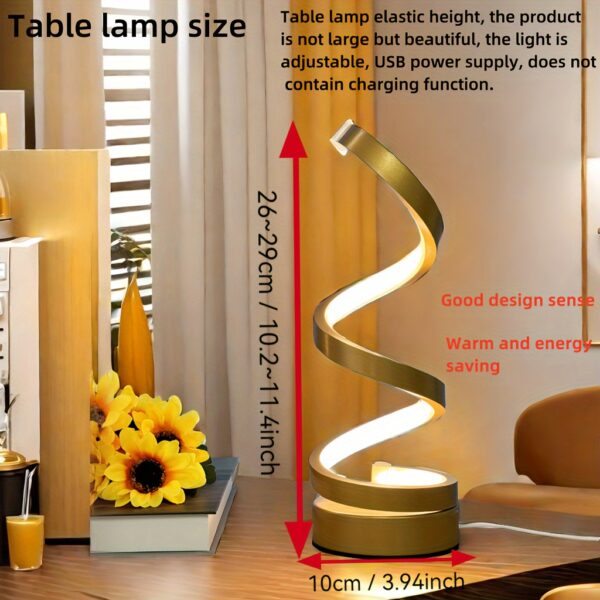 1pc The Original Spiral Lamp Is Suitable For Office, Bedroom, Living Room, Friends Give Gifts, USB Connection Is Easy To Use - Image 2
