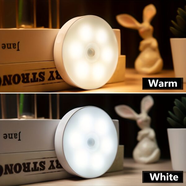 Human Sensing LED Night Light Corridor Wardrobe Bedroom Bedside Sensor Circular Light - Image 3