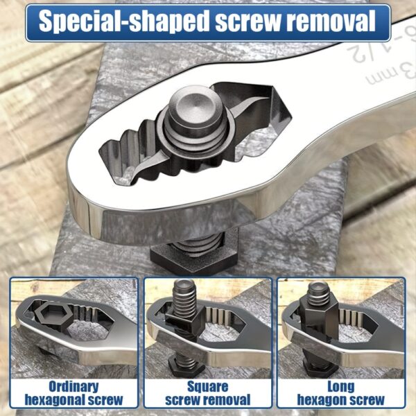 Universal Torx Wrench Set - Adjustable 3.5mm Thickness Double-Head Spanner with Self-Tightening Function for Glasses Wrench Board, Factory and Hand Tools - Durable and Versatile Tool for 8-22mm/3-17mm Applications - Image 12