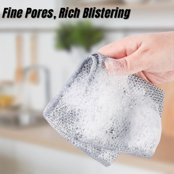 6pcs Non-Scratch Wire Dishcloth, Multipurpose Wire Dishwashing Rags For Wet And Dry, Easy Rinsing, Reusable, Wire Cleaning Cloth Wire Dish Towels For Kitchen, Sinks, Pots, Pans - Image 6