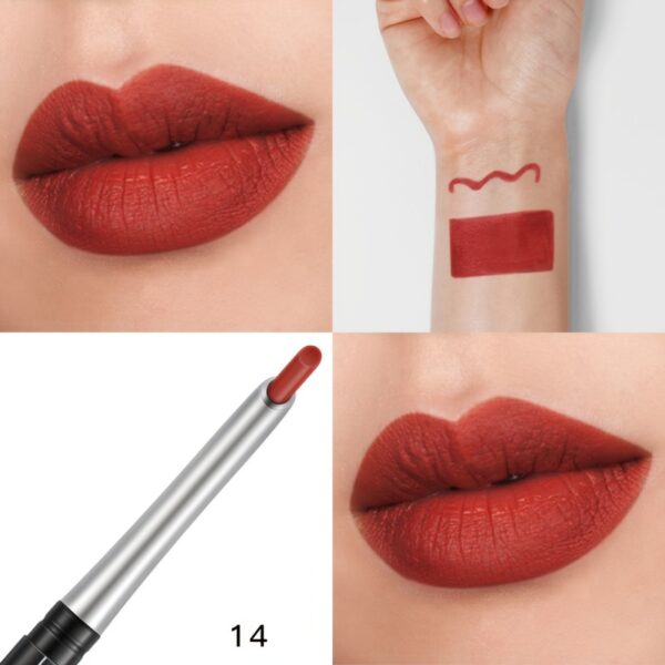 Waterproof Matte Lipliner Pencil Red Contour Tint Lipstick Long Lasting Non-stick Cup Moisturising Lips Makeup Cosmetic 12 Colors - Image 18
