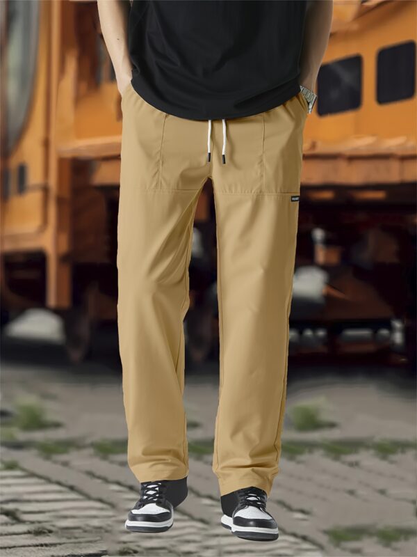 Mens Regular Fit Straight Leg Polyester Joggers - Soft, Breathable, and Comfortable Casual Sweatpants for Spring and Fall - Machine Washable and Easy Care - Image 2