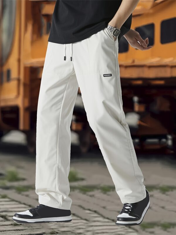 Mens Regular Fit Straight Leg Polyester Joggers - Soft, Breathable, and Comfortable Casual Sweatpants for Spring and Fall - Machine Washable and Easy Care - Image 6