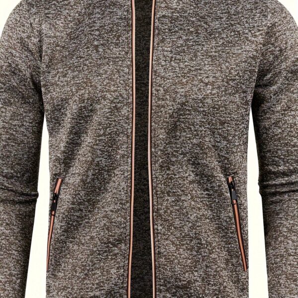 [Full Zip Up Cardigan Sweater] Elegant Mid Stretch Cardigan, Men's Casual Full Zip Up Cardigan Sweater Coat For Fall Winter - Image 15