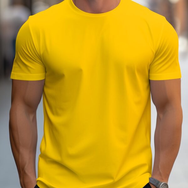 Solid Color Men's Round Neck Short Sleeve Tee Fashion Regular Fit T-Shirt Top For Spring Summer Holiday - Image 23