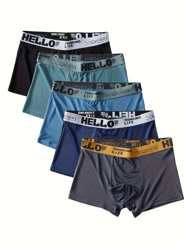 Set of 5 Men'S Solid Color Boxer Shorts
