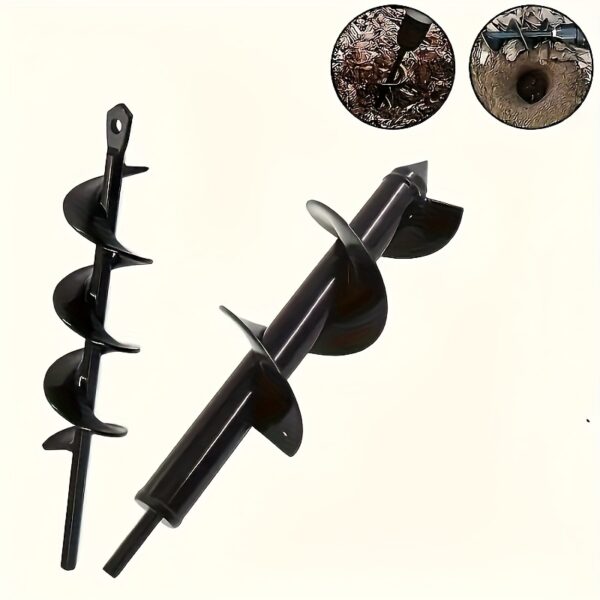 Quick-Plant Heavy-Duty Auger Drill Bit, Metal Garden Tool - Single Item Packaging, 3/8" Hex Round Shank, Manual Power Supply - Image 4