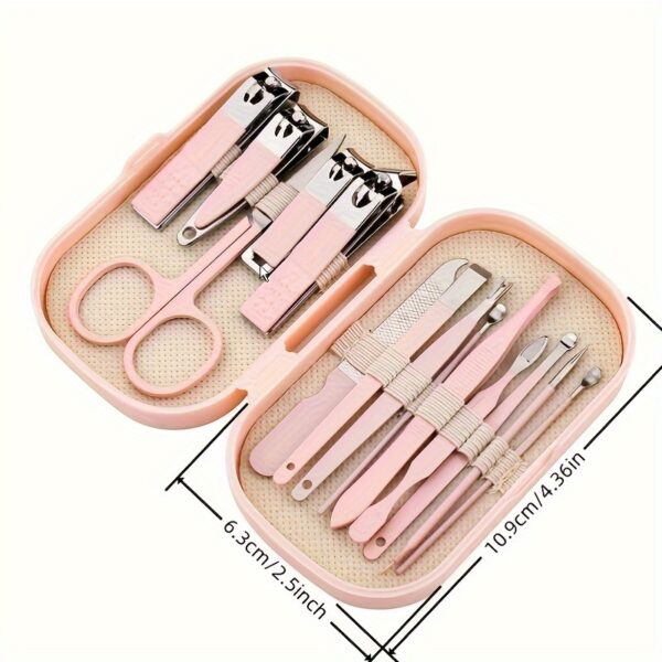 A Set Of 14pcs Stainless Steel Manicure And Pedicure Tools, Featuring Modern Style Concave Edge Nail Clippers And Grooming Tools, Including A Portable Storage Box - A Unisex Odorless Nail Care Kit - Image 11