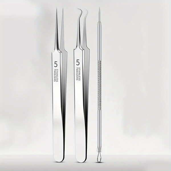 Stainless Steel Blackhead & Blemish Remover Set - Unscented Acne Extraction Tools for Face & Nose, Normal Skin Type - Professional Facial Care Kit for Whiteheads & Pimples - Image 2