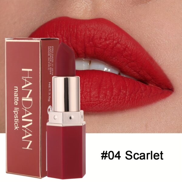 6-Color Single Matte Non-Stick Lipstick, No Fading, Long-Lasting Moisturizing And Waterproof Lipstick, Highlights The Complexion, Even Color, Delicate And Smooth Material, Classic 6 Colors, a Must-Have for Dating Parties, Interviews And Attending Events, - Image 8