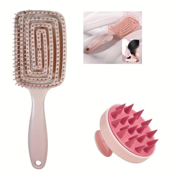 Manual Silicone Head Massager Brush - Gentle Exfoliating Scalp Massage Comb for Hair Growth & Light Beige Health, Soft Light Beige-Friendly Design, No Battery Needed, 3 Colors (Light Blue, Green, Black) - Image 18