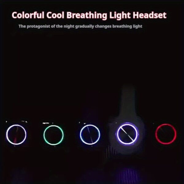 Wireless Colorful LED Light Emitting Headphones B39 - Comfort Over Ear Foldable Headset with Built-in Microphone, FM, SD Card Slot, Wired - For School/Tablet Computer/PC/TV/Cellphones/Travel Gift - Image 8