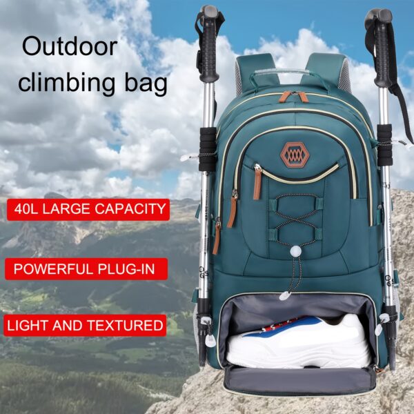 Outdoor Travel Backpack, Large Capacity Sports Camping Backpack, Laptop Backpack For Men And Women With Shoe Storage, School Bags, Easter Valentines Gifts - Image 4