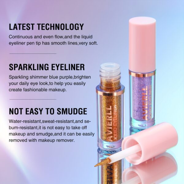 Glitter Liquid Eyeliner Pen, Long Lasting Shimmer Waterproof Colourful Eyeliner, Easy Coloring Smudge Proof Fast Drying Eye Makeup For Music Festival - Image 12