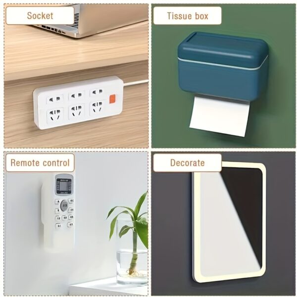 [Customer Favorite] Space-Saving Self-Adhesive Socket Organizer with Cable Management - Easy Install, No Damage Wall Mount Holder, Utility Hooks - Image 11