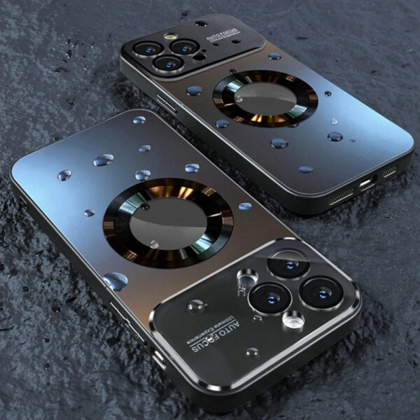 New Titanium Metallic Color Luxury Matte Phone Case for Iphone 15 14 13 12 11 Pro Max Plus Magnetic Wireless Charging Case Shockproof Glass Camera Lens Protection Cover - Image 2