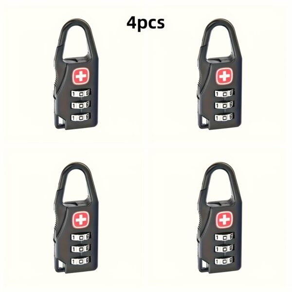 [Anti-Theft Padlock] 1/2/4/6/10pcs Durable Anti-Theft Travel Sentry Approved Mini Padlocks | 3-Digit Password Lock for Luggage, Backpacks, And Suitcases - Universal, Stylish, Easy to Set - Image 10