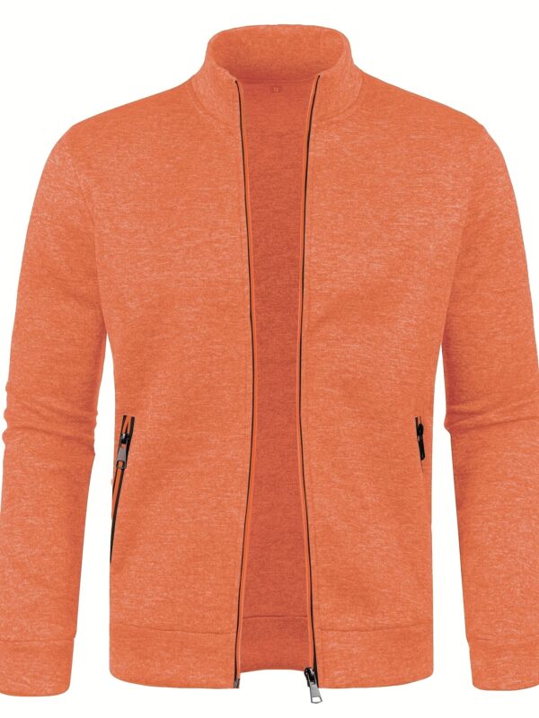 [Full Zip Up Cardigan Sweater] Elegant Mid Stretch Cardigan, Men's Casual Full Zip Up Cardigan Sweater Coat For Fall Winter - Image 9