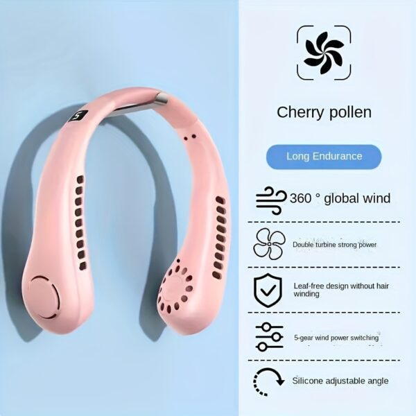 1PC Fashion USB Charging Fan Wearable Neck Fan 3 Speeds For Choosing Summer Outdoor Fan - Image 9