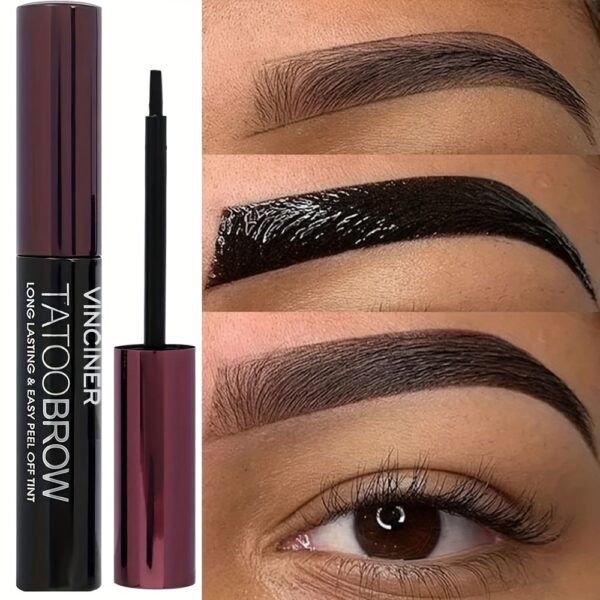 Waterproof Dye Eyebrow Gel Semi-Permanent Long Lasting Black Brown Eyebrow Tattoo Tint Sweatproof Film Forming Tearing Off Eyebrow Cream - Image 4