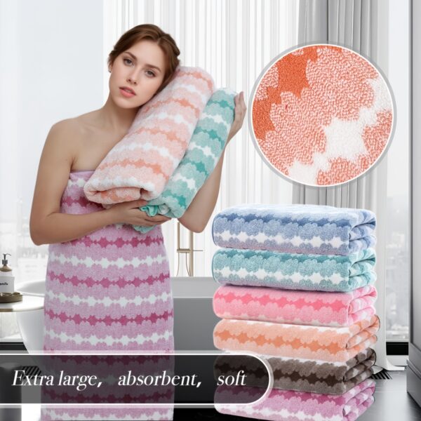 1pc Extra Large Bath Towel for Woman Ultra Soft Ultra Absorbent Quick Drying, Wash Cloths - Image 14