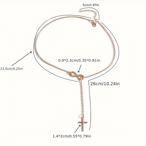 Minimalist Style Women's Necklace Lucky Infinity Cross Pendant Necklace Party Gift - Image 5