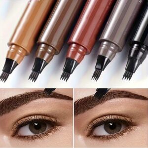 Long-lasting Smooth 4 Split Head Liquid Eyebrow Pencil, Natural And Wild Eyebrow Pencil, Waterproof And Shaping Eyebrow Makeup Tool