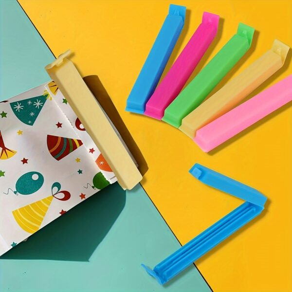 10-Pack Plastic Food Bag Clips, Reusable Moisture-Proof & Dust-Proof Seal Clamps for Snack Bags, Kitchen Storage Organizers & Accessories - Image 9