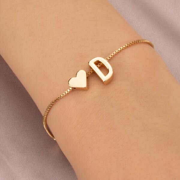 1pc Mini Love Heart Letter Beads Thin Chain Bracelet Simple Minimalist Hand Chain Jewelry - Image 10