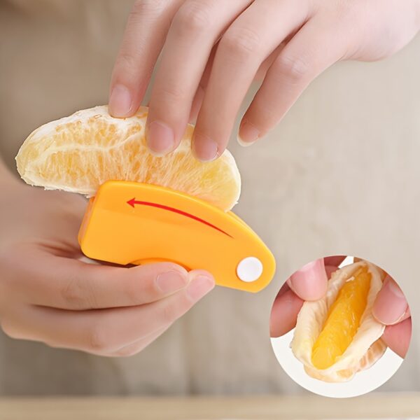 1/2pcs Orange Peeler, Plastic Folding Handle Fruit Peeler Tool, Vegetable Fruit Cutter, Creative Lemon Grapefruit Peeler, Kitchen Gadget