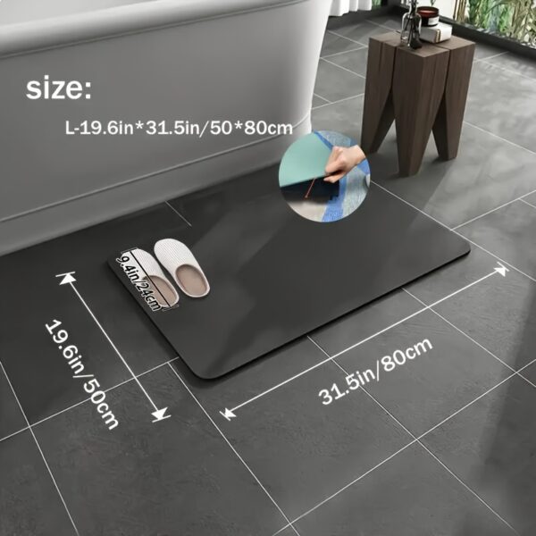 Super Absorbent Diatom Mud Bathroom Mat - Quick-Drying, Non-Slip Water-Absorbing Floor Mat, Soft And Comfortable, Suitable for Bathrooms, Showers, Laundry Rooms, Bedrooms, Living Rooms, Door Mats, Kitchen Mats, Machine Washable, Hand Washable. - Image 5