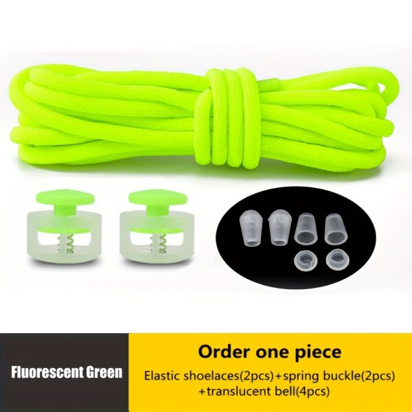 1 Pair Round Elastic Shoelaces, No Tie Shoelaces For Sneakers Casual Shoes Skate Shoes - Image 24