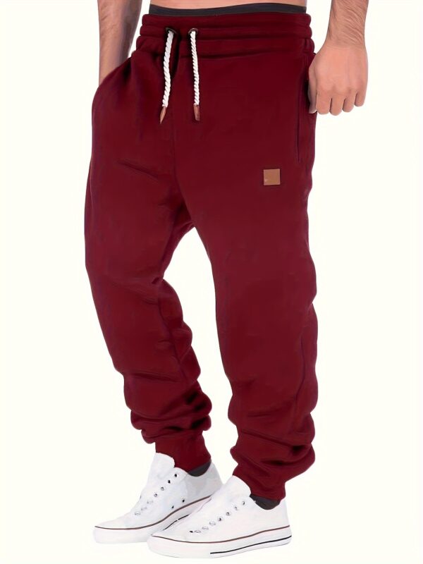 Men's Slim Fit Casual Trousers Drawstring Waist Sweatpants For Autumn And Winter - Image 5