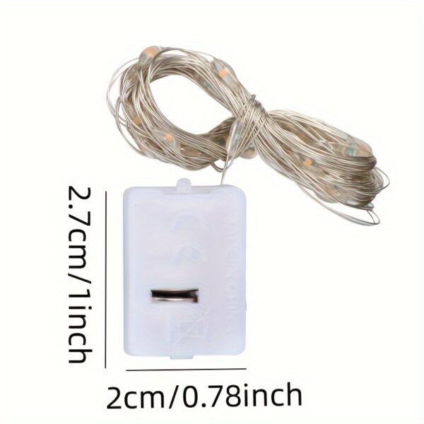 LED Small Lights, Christmas Bouquet Decoration Atmosphere Copper Wire Color Lights, Battery Box Strip Lights, Small White Box Strip Lights Star - Image 4