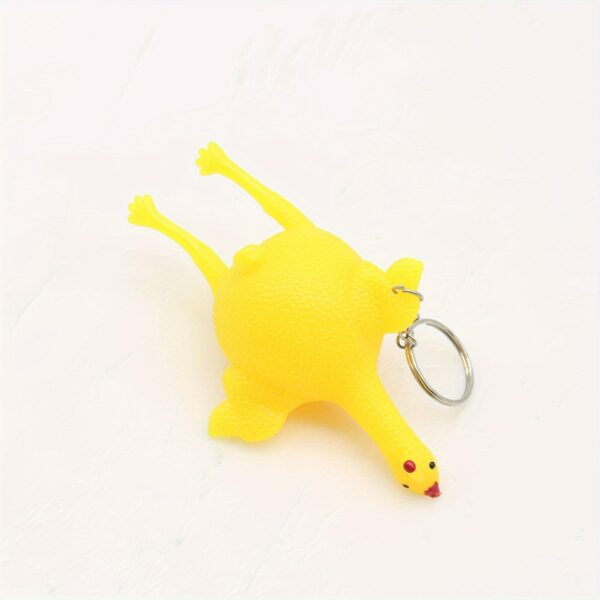 1pc Funny Squeeze Chicken Laying Egg Keychain Anti-Stress Tricky Toys Gag Children's Gift - Image 5