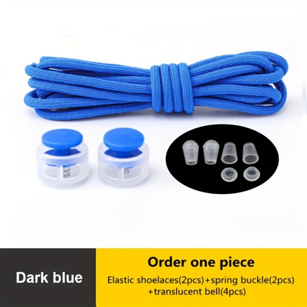 1 Pair Round Elastic Shoelaces, No Tie Shoelaces For Sneakers Casual Shoes Skate Shoes - Image 18