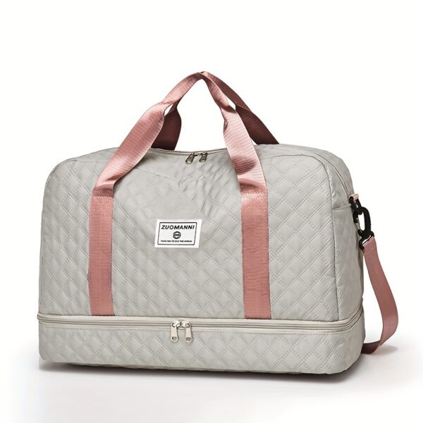 Ultra-Lightweight Large Capacity Argyle Travel Duffle Bag - Spacious & Highly Portable for Overnight Trips, Stylish Luggage Solution - Image 7
