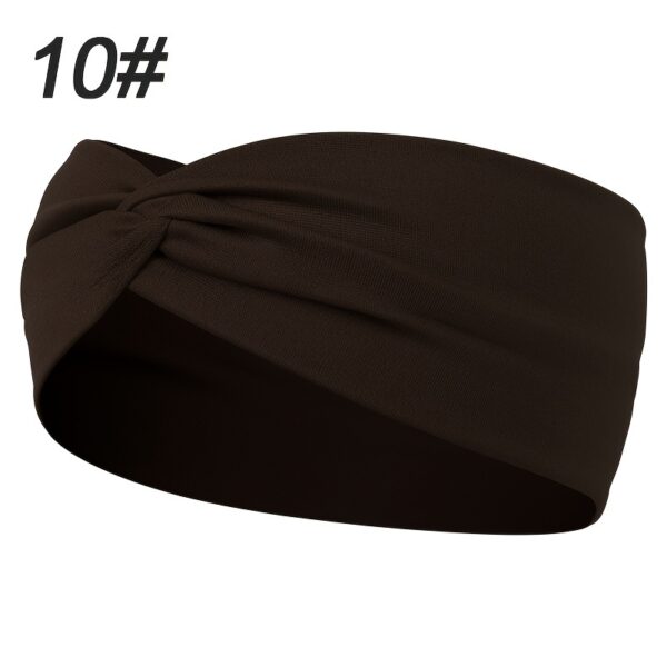 1pcs Solid Color Headband Twist Knotted Hair Band Elastic Hair Band Non Slip Sweat Band Headwear - Image 3