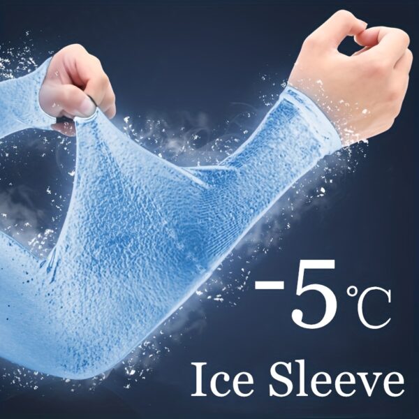 2pcs Women's Ice Sliky Fiber Fabric Arm Sleeve Cooling Hand Covers for Running, Fishing, Cycling