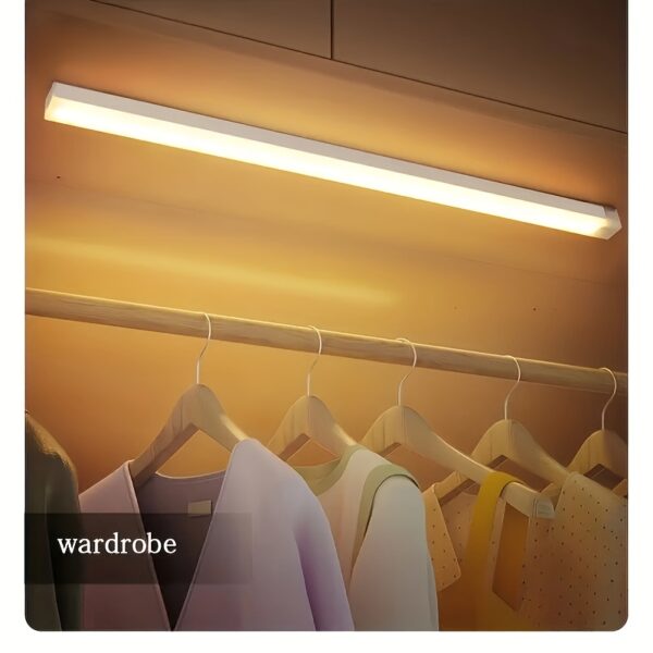 1pc Wireless LED Under Cabinet Light with Motion Sensor, Ultra-Thin Magnetic Strip, USB Rechargeable, PVC Lamp Body, Indoor LED Lighting for Kitchen, Stairs, Hallway, Wardrobes - Ideal for Christmas & Thanksgiving Gifts - Image 8